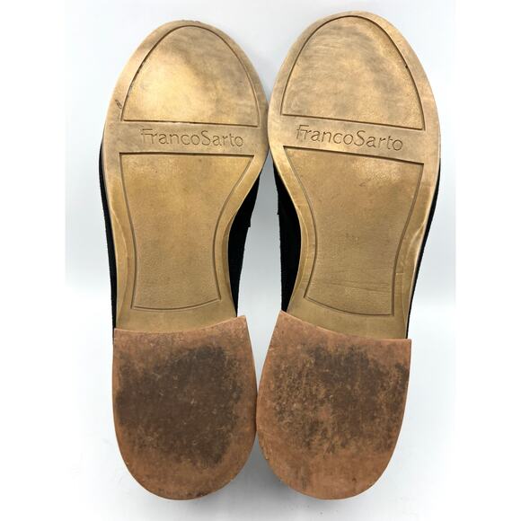 Franco Sarto Suede Loafer Womens 8.5 Black Tassel Dark Academia Preppy Corpcore - Picture 10 of 10